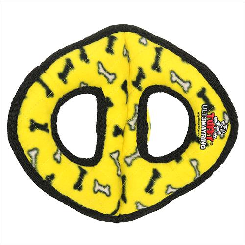 Tuffy Ultimate 3-Way Ring Dog Toy, Yellow Bones