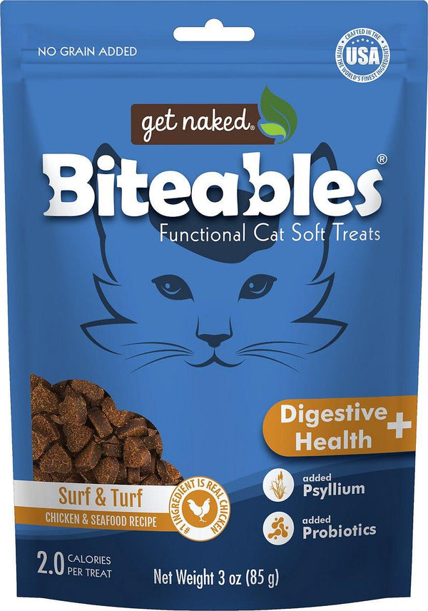 Get Naked Biteables Friandises pour chats Digestive Health Plus Surf & Turf