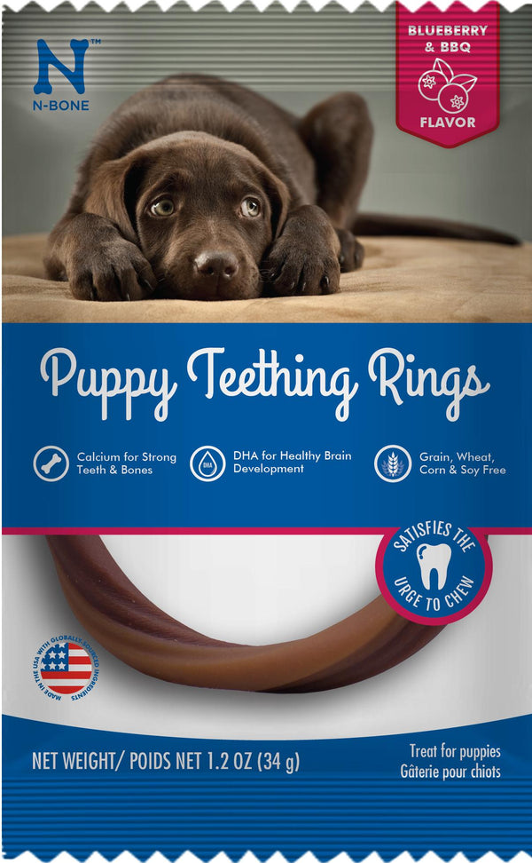 N-Bone Puppy Teething Ring Blueberry BBQ Flavor Dog Treats