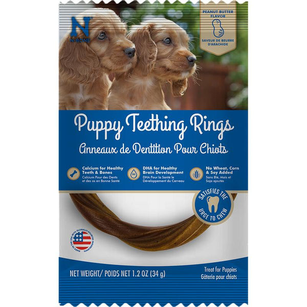 N-Bone Puppy Teething Rings Peanut Butter Flavor Dog Treats