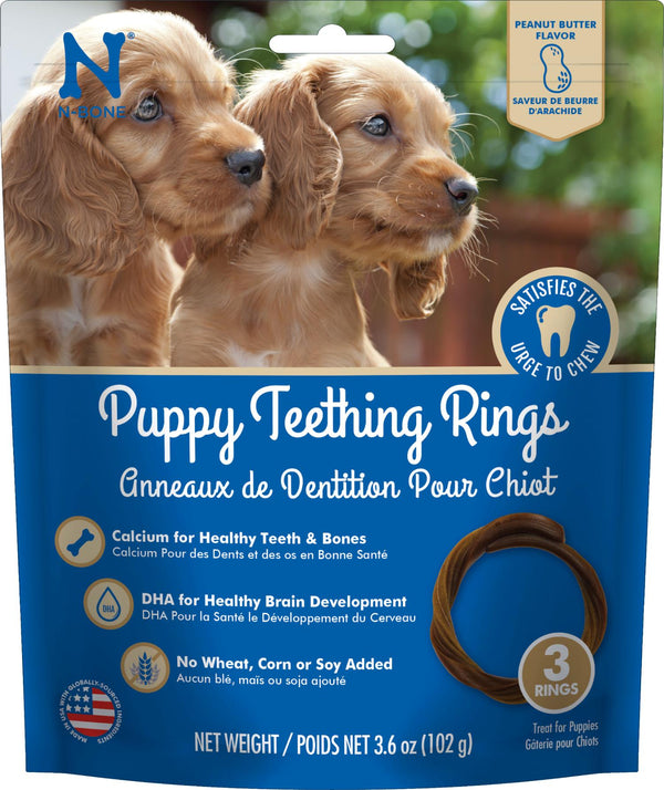 N-Bone Puppy Teething Rings Peanut Butter Flavor Dog Treats
