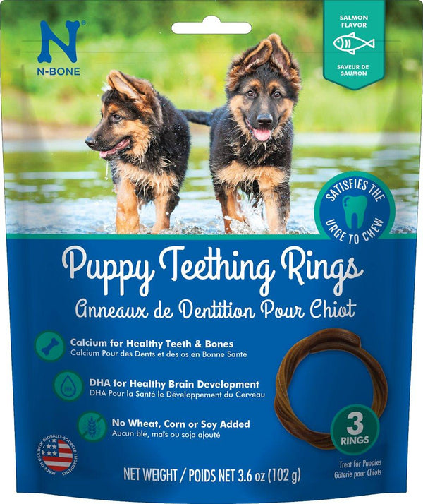N-Bone Puppy Teething Rings Salmon Flavor Dog Treats