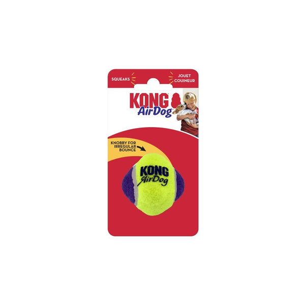 KONG AirDog Squeaker Knobby Ball Dog Toy, Yellow/Purple