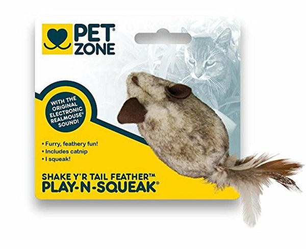Pet Zone Jouet pour chat Shake Y'r Tail Feather Play-N-Squeak