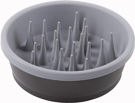 Dexas Dog Slow Feeder, Light Gray