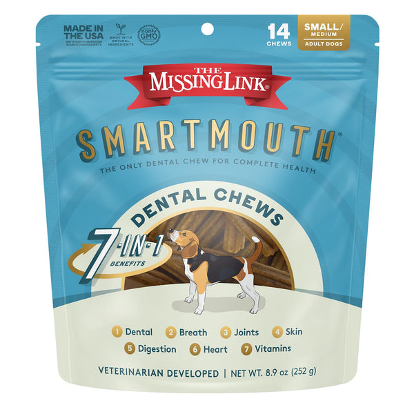 The Missing Link Smartmouth Dental Chews for Dogs, Small/Medium