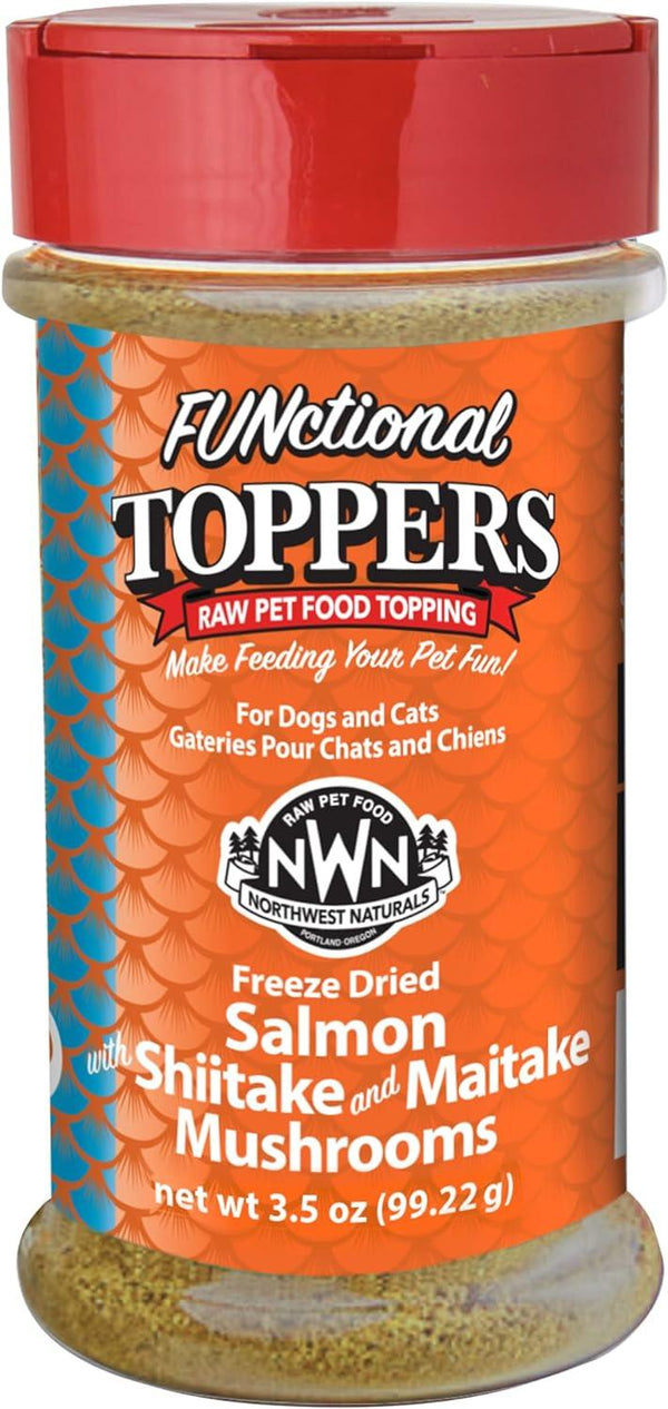 Northwest Naturals FUNctional Salmon with Shiitake & Maitake Mushrooms Freeze-Dried Dog & Cat Food Topper
