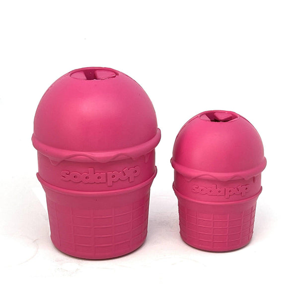 SodaPup Ice Cream Cone Treat Dispenser Dog Toy, Pink