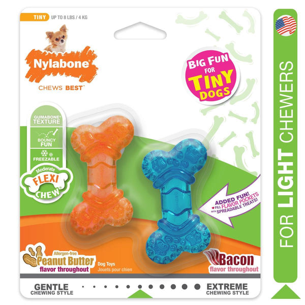 Nylabone FlexiChew Bone Bacon & Peanut Butter Dog Toy