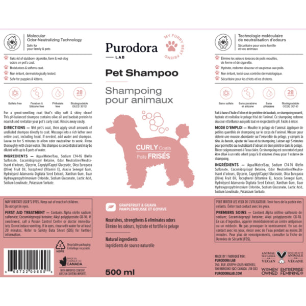 Purodora Lab Pet Shampoo for Curly Coats