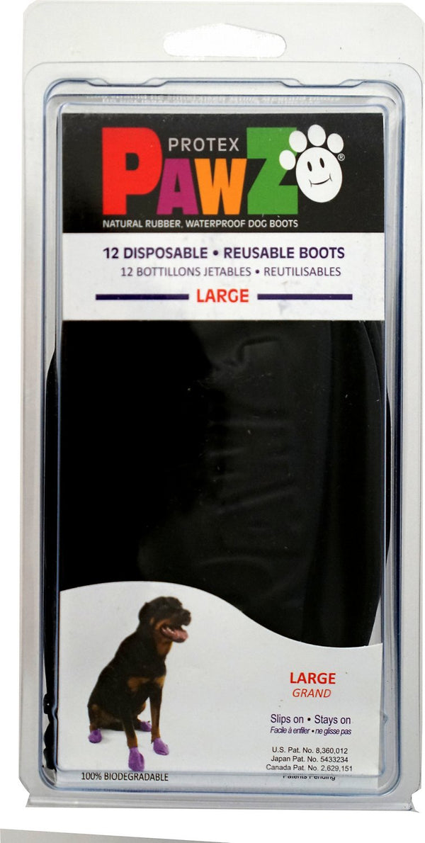 Pawz Waterproof Dog Boots, Black