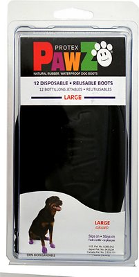 Pawz Waterproof Dog Boots, Black