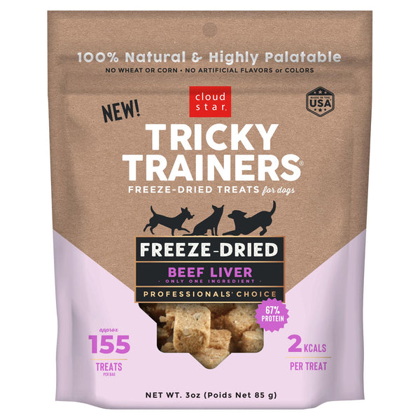 Cloud Star Tricky Trainers Friandises lyophilisées au foie de bœuf pour chiens
