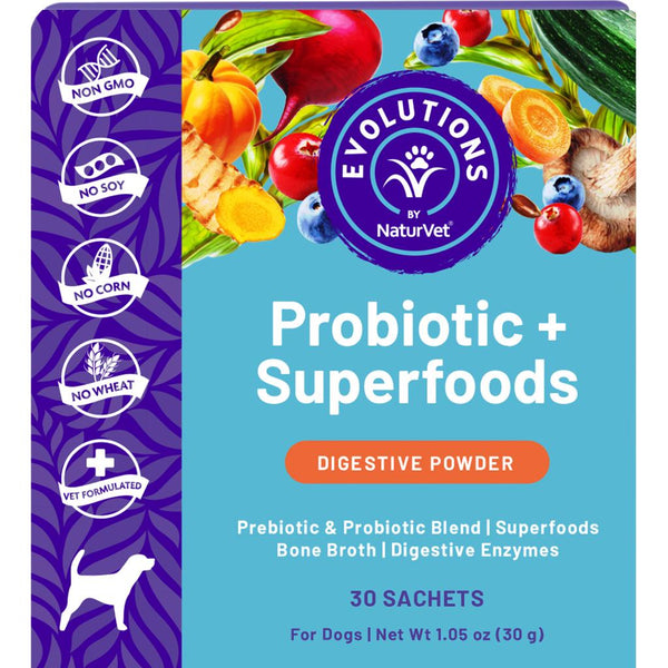 NaturVet Evolutions Probiotic + Superfoods Powder Dog Supplement