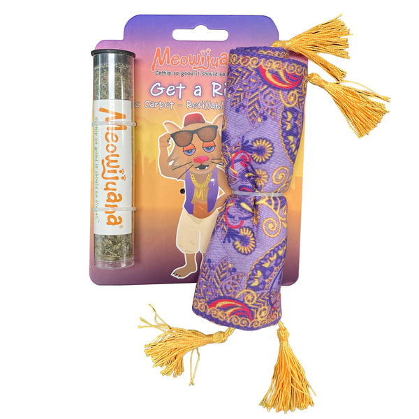 Meowijuana Jouet pour chat à l'herbe à chat rechargeable Tapis magique Get a Ride