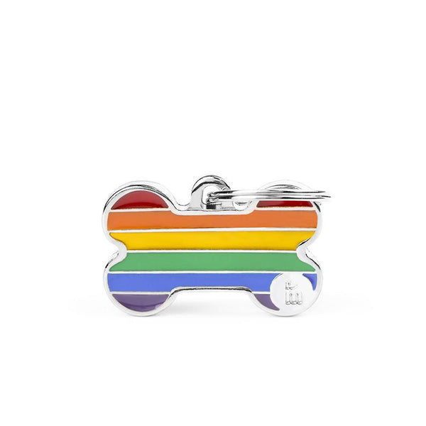 MyFamily Bone Pet ID Tag, Rainbow