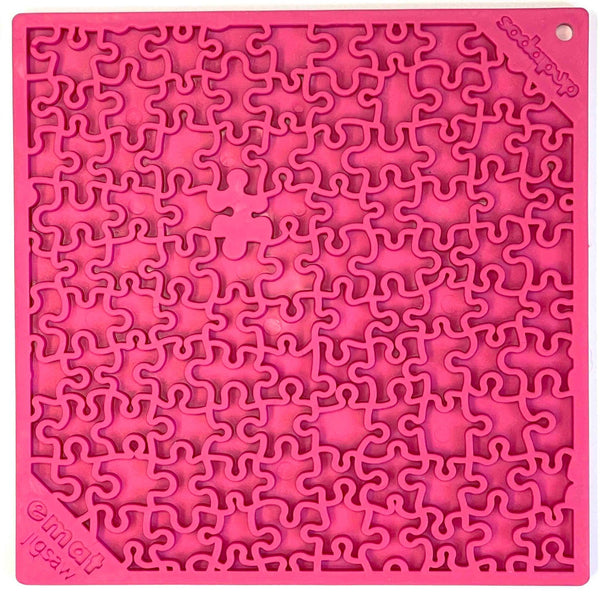 SodaPup eMat Jigsaw Design Enrichment Lick Mat Dog Slow Feeder, Pink