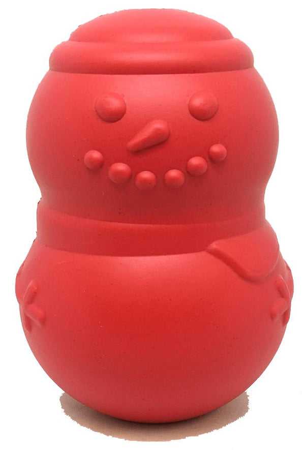 SodaPup MuttsKickButt Jouet distributeur de friandises Bonhomme de Neige, Rouge