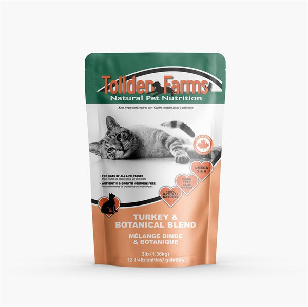 Tollden Farms Dinde & Mélange Botanique Nourriture crue congelée pour chats