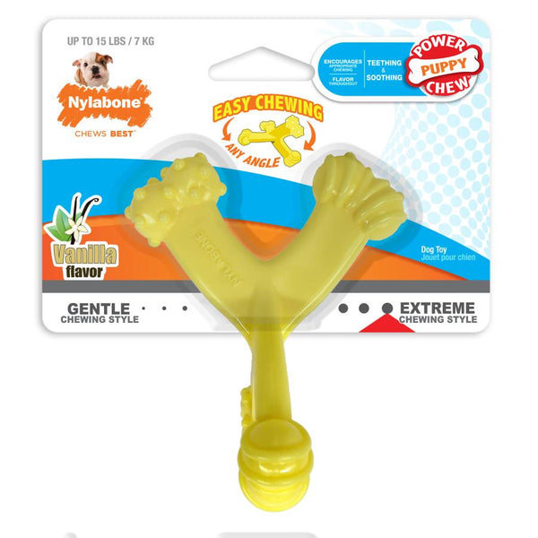 Nylabone Puppy Power Chew Axis Bone Vanilla Flavored Nylon Dog Toy
