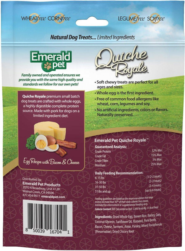 Emerald Pet Quiche Royale Recette aux œufs avec bacon et fromage Friandises pour chiens
