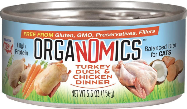 Organomics Turkey, Duck & Chicken Dinner Pate Wet Cat Food Can
