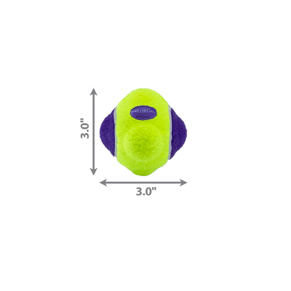 KONG AirDog Squeaker Knobby Ball Dog Toy, Yellow/Purple