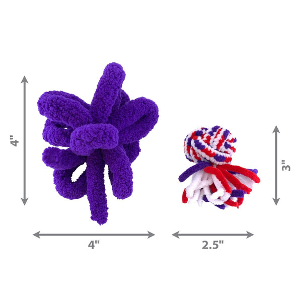 KONG Active Rope Cat Toy, Red & Purple, 2-pack