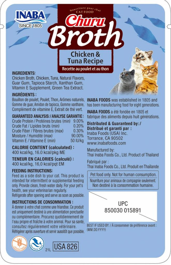 INABA Churu Broth Chicken & Tuna Recipe Cat Food Topper