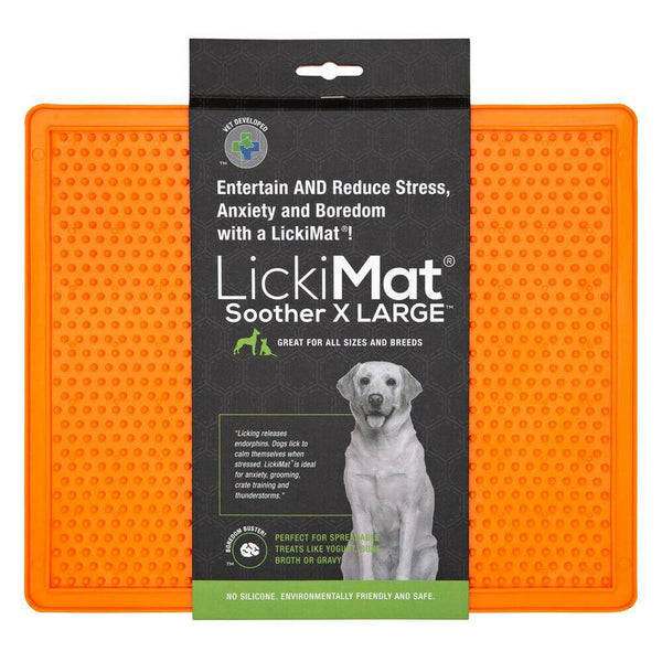 LickiMat Soother Dog Slow Feeder Mat, Orange