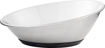 OurPets Gamelle Inclinable en Acier Inoxydable avec Revêtement en Caoutchouc pour Chien