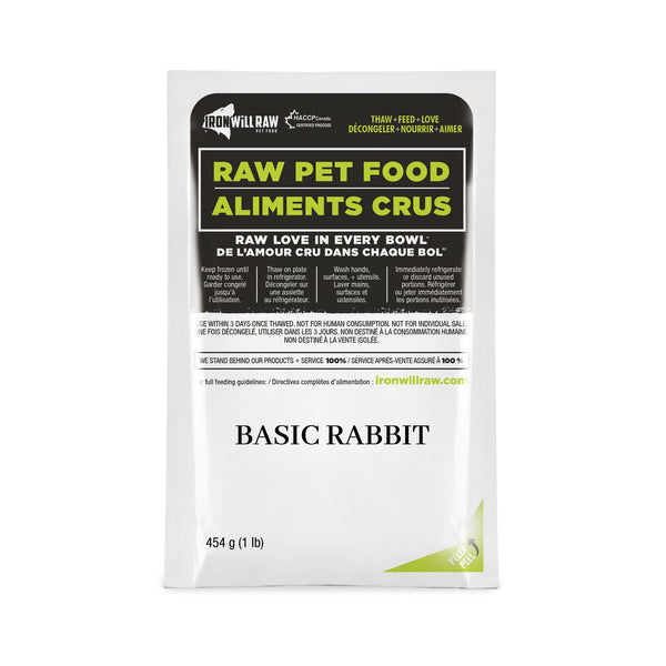 Iron Will Raw Basic Rabbit Frozen Dog & Cat Food