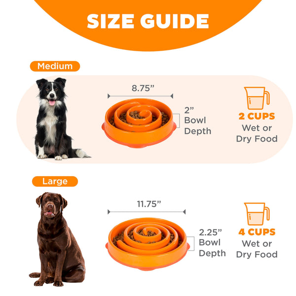 Outward Hound Fun Feeder Slo Bowl Dog Slow Feeder, Orange