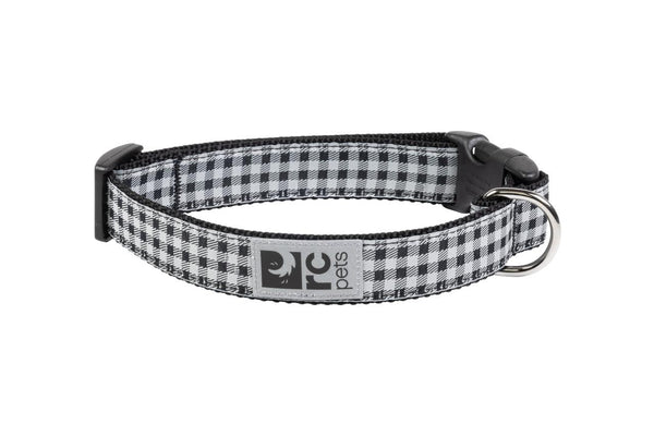 RC Pets Clip Dog Collar, Black Gingham