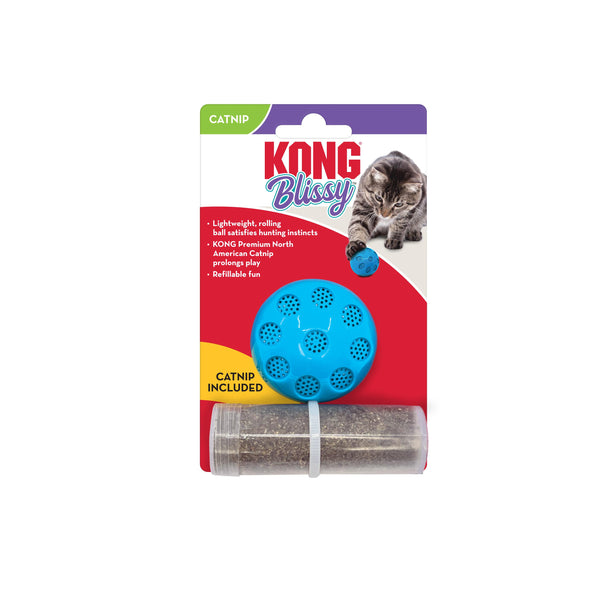 KONG Blissy Balle en maille avec jouet pour chat en herbe à chat