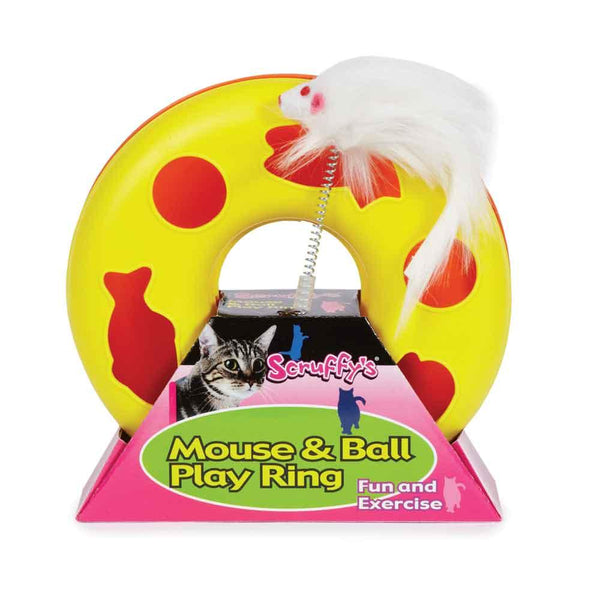 Boss Pet Scruffy's Mouse & Ball Play Ring Cat Toy