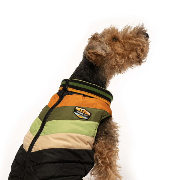 fabdog Chevron Dog Coat, Black