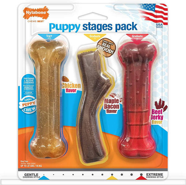 Nylabone Puppy Stages Pack Chew Dog Toy