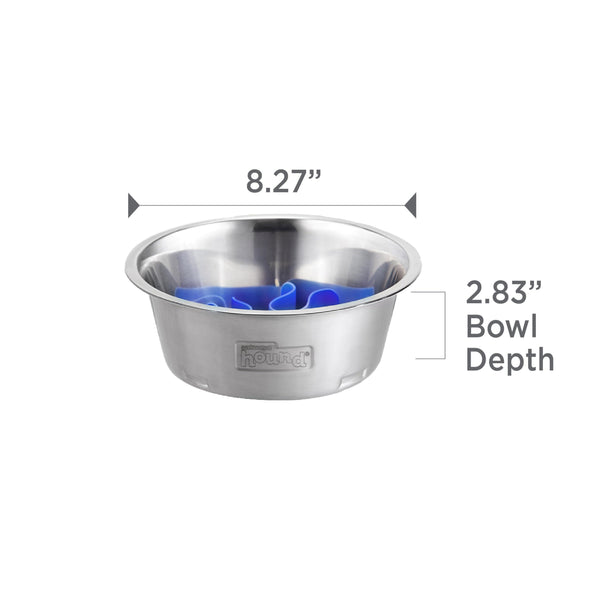 Outward Hound Fun Feeder Slo Bowl Dog Slow Feeder, Stainless Steel