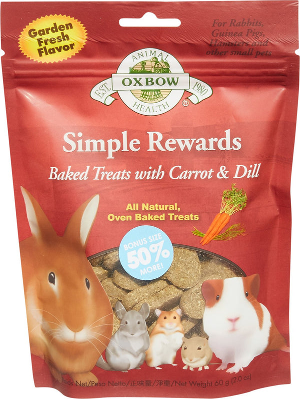Oxbow Simple Rewards Oven Baked with Carrot & Dill Small Animal Treats, 3-oz