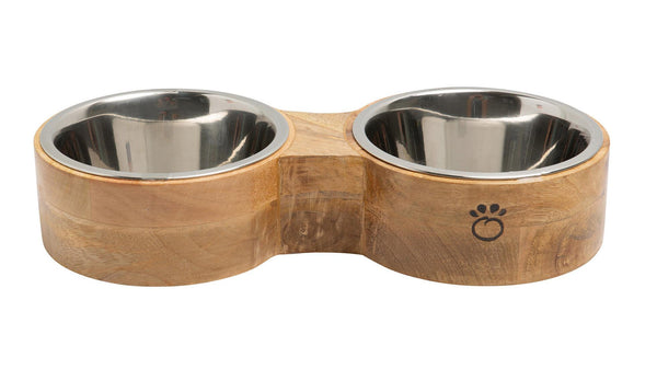 GF Pet Wood & Metal Double Diner Dog Feeder