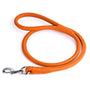 Dogline Laisse ronde en cuir doux pour chien, Orange