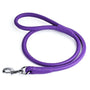 Dogline Laisse ronde en cuir doux pour chien, Violet