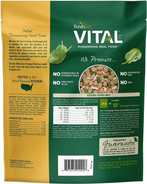 Freshpet Vital Balanced Nutrition Chicken Recipe for Dogs