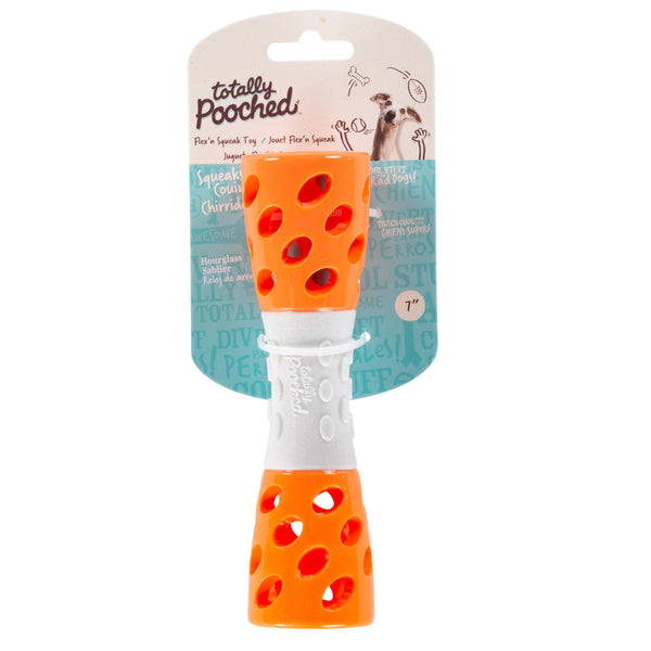 Jouet pour chien Messy Mutts Totally Pooched Toss'n Hourglass, orange, 7 po