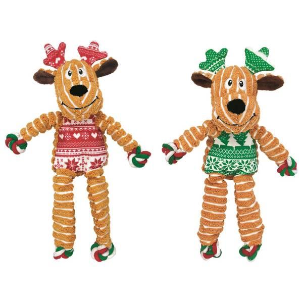 KONG Holiday Floppy Knots Reindeer Dog Toy, Assorted