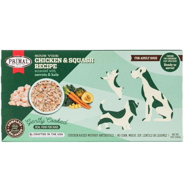 Primal Gently Cooked Chicken & Squash Recipe Frozen Dog Food, 8-oz