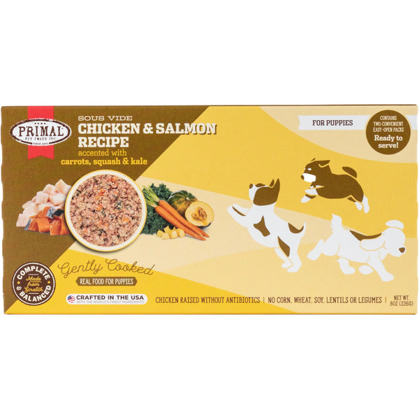 Primal Gently Cooked Puppy Chicken & Salmon Recipe Frozen Dog Food, 8-oz