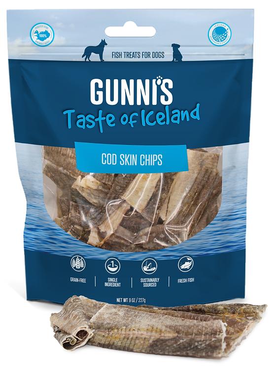 Gunni's Cod Skin Chips Dog Treats, 9-oz