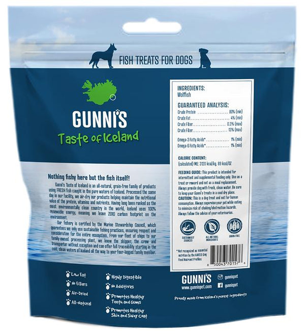 Gunni's Wolffish Skin Chewy Sticks Dog Treats, 3-pk